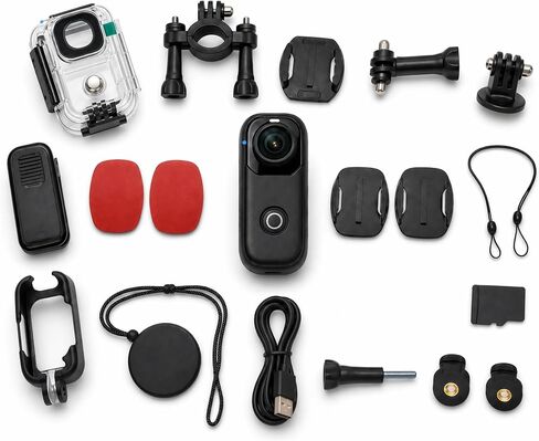 4K Mini Action Camera with 64GB Card, 33ft Waterproof WiFi Thumb Cam, Magnetic Wearable POV Pocket Body Camera,Hands-Free POV Pocket Camera for Motorcycles, TikTok YouTube & Vlogs in Kuwait