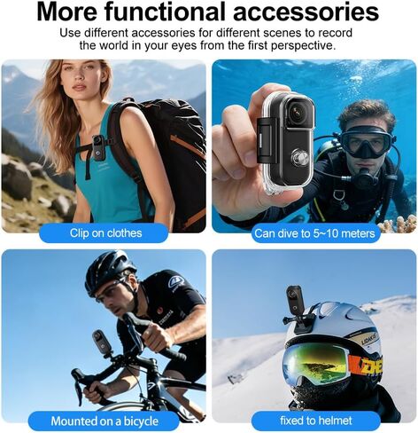 4K Mini Action Camera with 64GB Card, 33ft Waterproof WiFi Thumb Cam, Magnetic Wearable POV Pocket Body Camera,Hands-Free POV Pocket Camera for Motorcycles, TikTok YouTube & Vlogs in Kuwait