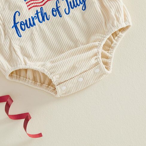Newborn Baby Girl Boy 4th of July Romper Letter Embroidery Bodysuit Jumpsuit Cute Infant Summer Patriotic Clothes in Kuwait