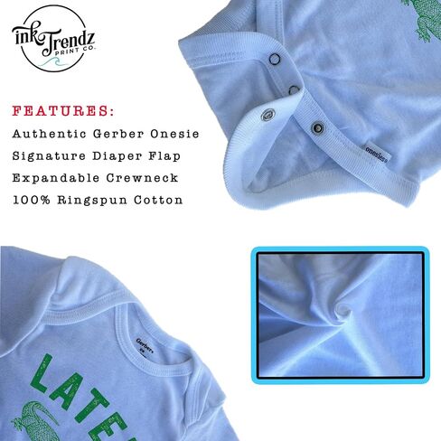 Ink Trendz Later Aligator Onesie, Alligator Baby Bodysuit, Newborn Outfit, Baby Clothes, Gift for Children in Kuwait