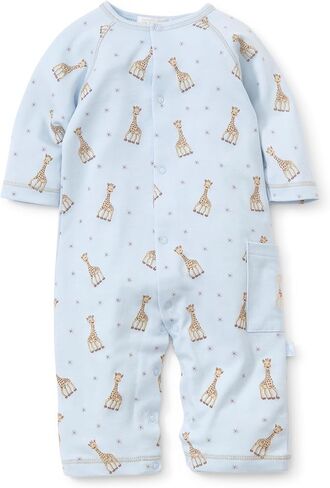 kissy kissy Baby Boys and Girls 100% Pima Cotton Sophie La Girafe Print Playsuit Footie, Newborn to 18 Months in Kuwait