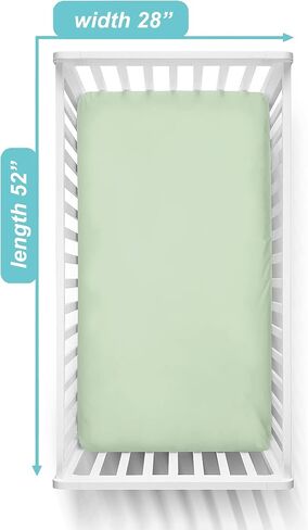 TL Care Cotton Fitted Crib Sheet 52x28, Celery in Kuwait
