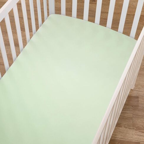 TL Care Cotton Fitted Crib Sheet 52x28, Celery in Kuwait