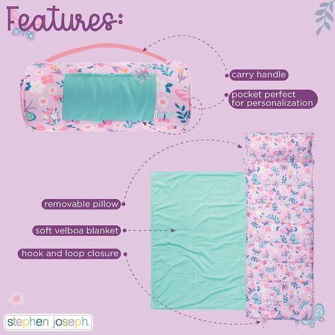 Stephen Joseph, Toddler All Over Print Nap Mat with Soft Blanket and Removable Pillow for Boys & Girls, Kids Sleeping Bag for Elementary, Daycare, Preschool with Carry Handle, Camo in Kuwait