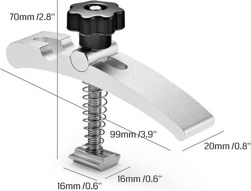 Genmitsu 2PCS T-Track Hold Down Clamp Kit, for Woodworking Metalworking, Compatible with MDF Spoilboard with 6mm(0.24'') Threaded Hole and Aluminum Spoilboard for M6 T-slot Nut 16 x 16mm(0.6 x 0.6'') in Kuwait