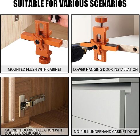 Cabinet Door Positioning Tool, Adjustable Cabinet Door Installation Positioner, Aluminum Cabinet Door Mounting Jig for Installing Frameless Cabinets for Face Frame in Kuwait