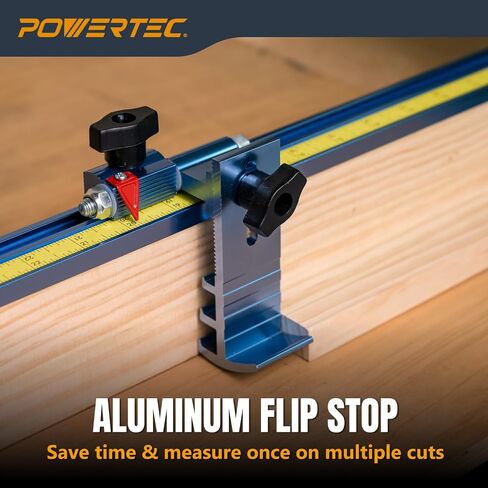 POWERTEC Miter Saw Fence for Miter Saw, Drill Press & Radial Arm Saw, Includes T Track Stop Kit, Tape Measures and T Track Fence Cap, T Track Accessories for Woodworking (71742) in Kuwait