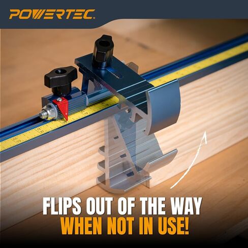 POWERTEC Miter Saw Fence for Miter Saw, Drill Press & Radial Arm Saw, Includes T Track Stop Kit, Tape Measures and T Track Fence Cap, T Track Accessories for Woodworking (71742) in Kuwait
