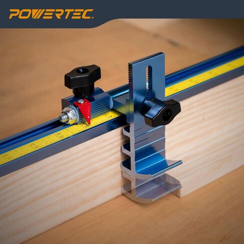 POWERTEC Miter Saw Fence for Miter Saw, Drill Press & Radial Arm Saw, Includes T Track Stop Kit, Tape Measures and T Track Fence Cap, T Track Accessories for Woodworking (71742) in Kuwait