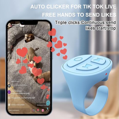 Tiktok Scrolling Ring for iPhone, Bluetooth Camera Remote Control, Remote Control for TIK Tok Scrolling Ring for iPhone, Android (Blue) in Kuwait