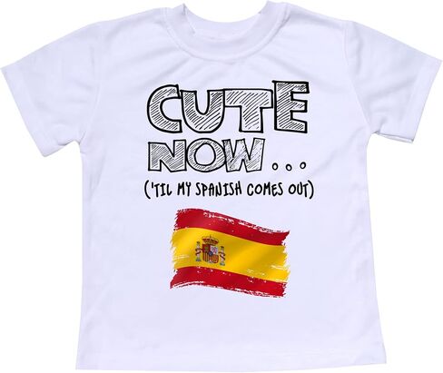 Toddler Spain T-Shirt 'Til My Spanish Comes Out Kids Shirt Top in White 2T-8T in Kuwait