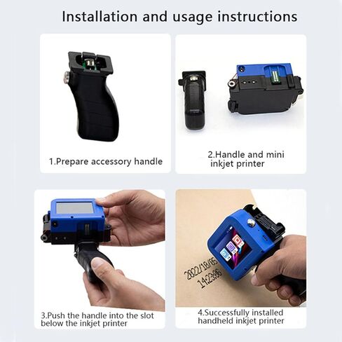 YWBL-WH Handheld Inkjet Printer Handheld Inkjet Coding Machine Portable Printer 12.7mm Print Height LED Touch Screen Smart Quad Core CPU Type C Computer Connection for Date in Kuwait