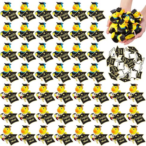 Sratte 24 Set Rubber Ducks 2026 Diploma Bulk with Party Cards Grad Rubber Duck Cute Car Duck for Bathtub Swimming Pool Theme Party in Kuwait