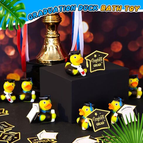 Sratte 24 Set Rubber Ducks 2026 Diploma Bulk with Party Cards Grad Rubber Duck Cute Car Duck for Bathtub Swimming Pool Theme Party in Kuwait