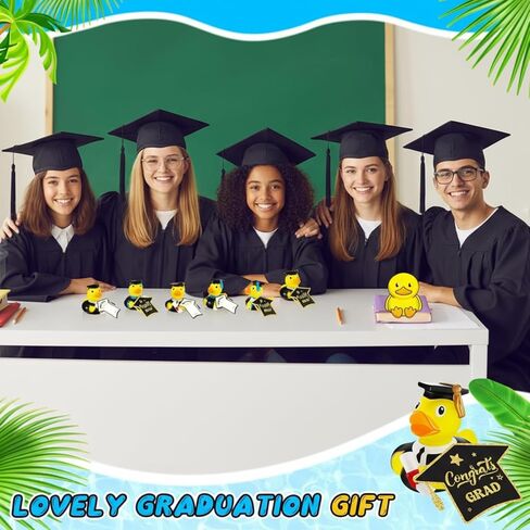 Sratte 24 Set Rubber Ducks 2026 Diploma Bulk with Party Cards Grad Rubber Duck Cute Car Duck for Bathtub Swimming Pool Theme Party in Kuwait