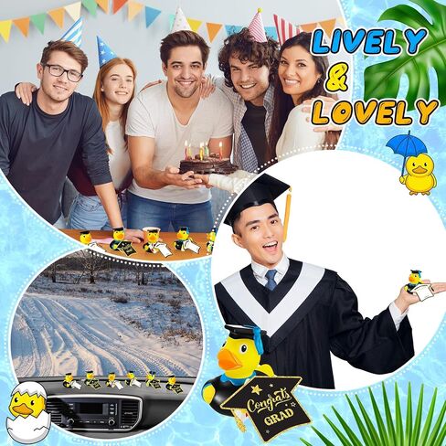 Sratte 24 Set Rubber Ducks 2026 Diploma Bulk with Party Cards Grad Rubber Duck Cute Car Duck for Bathtub Swimming Pool Theme Party in Kuwait