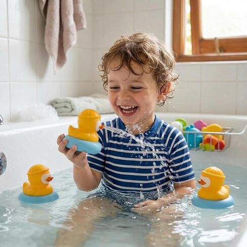 2-Pack Duck Baby Teething Toys, Detachable Silicone Infant Teethers & Bath Toys, Floating Water Sensory Toys for Babies 3+ Months, Food Grade BPA-Free Chew Toys for Bathtub & Pool, Ideal Baby Gift in Kuwait