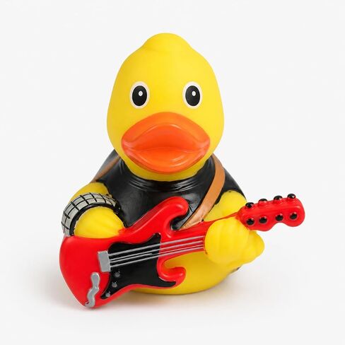 3 Inch DUCKY CITY Rock n Roll Rubber Duck [Sealed, Floats Upright] for Jeeps, Guitar Music Bath Toy for Kids and Toddlers, Baby Safe Funny Duck Gift, Collectible Rubber Duckies, Party Favor in Kuwait