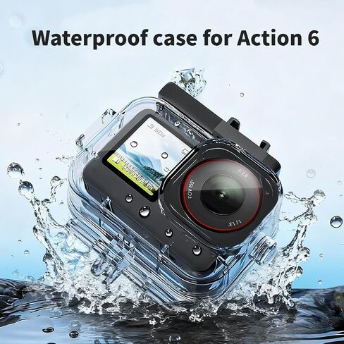 Waterproof Case for DJI Osmo Action 6 Camera, Underwater Housing Shell Cage 70M/230FT Diving Housing Underwater Dive Cover Protective Shell with Bracket Accessories in Kuwait