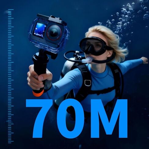Waterproof Case for DJI Osmo Action 6 Camera, Underwater Housing Shell Cage 70M/230FT Diving Housing Underwater Dive Cover Protective Shell with Bracket Accessories in Kuwait