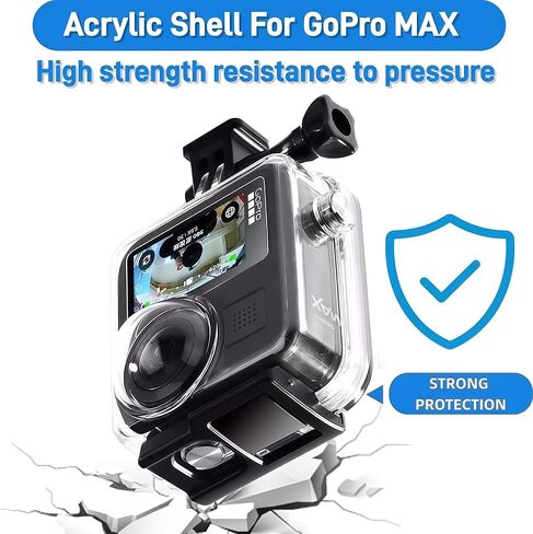 Waterproof Housing Case for GoPro MAX Action Camera, 40M Underwater Diving Protective Diving Case Shell for GoPro MAX with Bracket Mount Accessories kit (Not for MAX 360 2025) in Kuwait