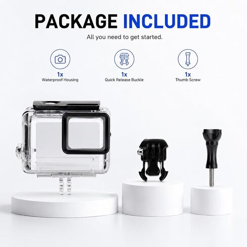 Waterproof Housing for Gopro Hero 7/6/5, 148FT/45M Underwater Dive Protective Case Shell with Mounting Base and Long Screw, Action Camera Accessories for Gopro Hero5/6/7 Black in Kuwait