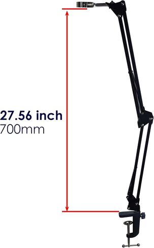 Microscope Arm Stand for C Mount Lens Industrial HDMI Microscope Camera Electronic Soldering PCB Repairing, Adjustable Clamp 1.02-2.04 inch in Kuwait