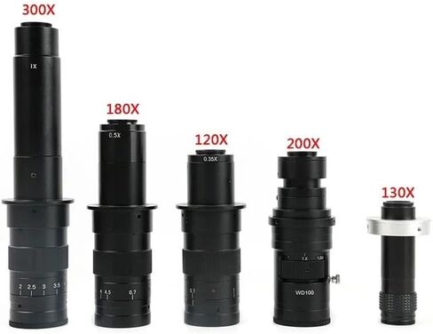 Adjustable 180X 120X 300X 200X 130X Zoom C-Mount Lens 0.7X~4.5X Magnification 25mm for HDMI USB Industrial Video Microscope Camera(New 130X), ZGYDNM6666 in Kuwait