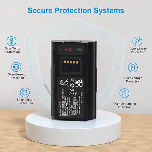 7000mAh Rechargeable Back-Up Battery for Arlo Wire-Free Video Doorbell | Compatible with AVD2001 AVD2001B VMA2400 A-12, Long-Lasting Power Supply for Arlo Doorbell Camera in Kuwait