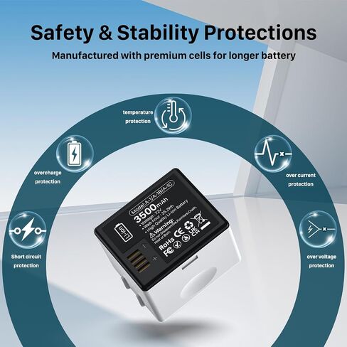 3500mAh 1-Pack Battery for Arlo Pro, Pro 2, Replacement Battery for Arlo Pro, Pro 2 Camera VMA4400 VMC4030 VM4230 VMS3230 VM4030 VM4030P in Kuwait