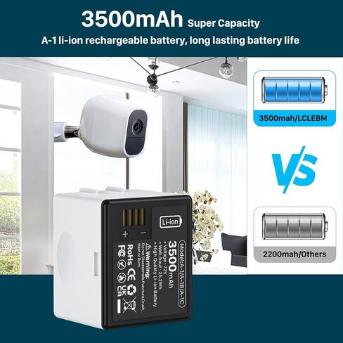 3500mAh 1-Pack Battery for Arlo Pro, Pro 2, Replacement Battery for Arlo Pro, Pro 2 Camera VMA4400 VMC4030 VM4230 VMS3230 VM4030 VM4030P in Kuwait