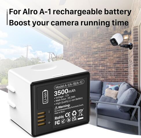 3500mAh 1-Pack Battery for Arlo Pro, Pro 2, Replacement Battery for Arlo Pro, Pro 2 Camera VMA4400 VMC4030 VM4230 VMS3230 VM4030 VM4030P in Kuwait