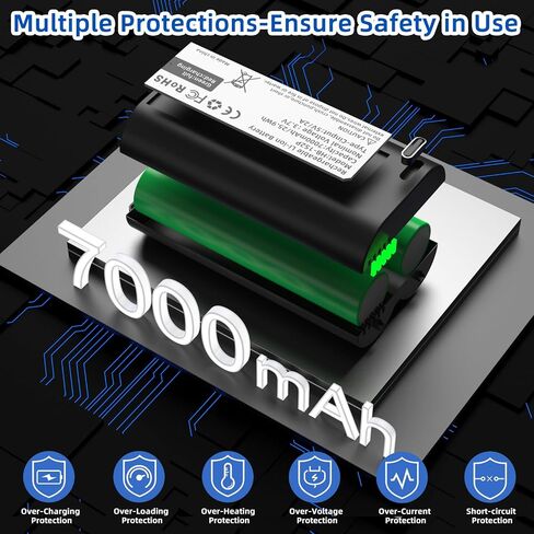 SAPBJ 7000mAh Replacement Battery for myQ Smart Garage Video Keypad | Upgraded Capacity Rechargeable Lithium-Ion Battery, Delivery Extended Run, Come with Type-C Charging Cable in Saudi Arabia