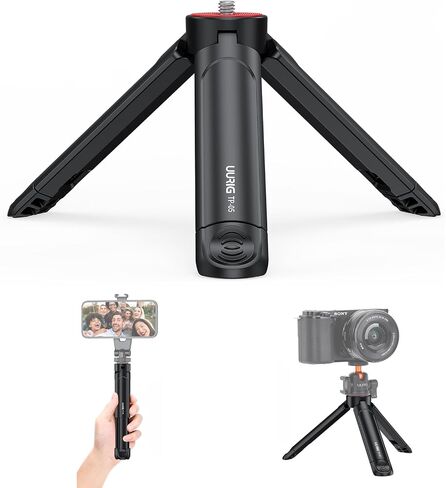 VRIG TP05 Extendable Mini Camera Tripod with 1/4" Screw, Portable Desktop Tripod Selfie Stick Handle Grip Handheld Mount for Camera Vlog Cell Phone Holder Fill-in Light Gimbal Grip Stabilizer in Kuwait
