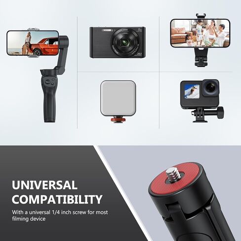 VRIG TP05 Extendable Mini Camera Tripod with 1/4" Screw, Portable Desktop Tripod Selfie Stick Handle Grip Handheld Mount for Camera Vlog Cell Phone Holder Fill-in Light Gimbal Grip Stabilizer in Kuwait