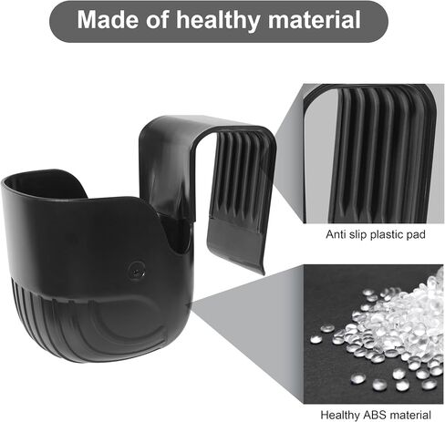 Universal Cup Holder for Car Seats & Baby Strollers, Black | Hands-free drink & snack organizer for convertible car seats, wheelchairs, bikes & scooters. Easy install, no tools needed. in Kuwait
