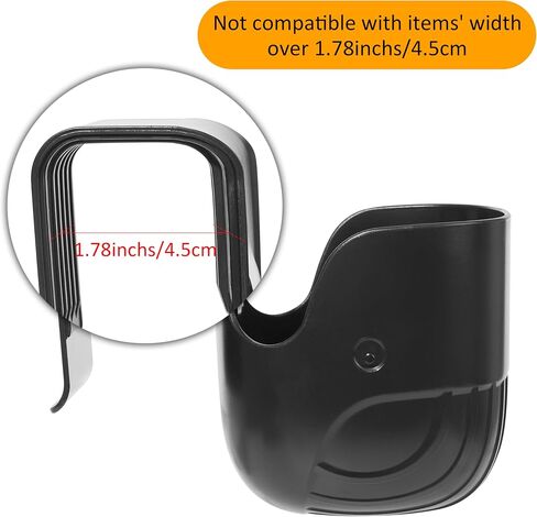 Universal Cup Holder for Car Seats & Baby Strollers, Black | Hands-free drink & snack organizer for convertible car seats, wheelchairs, bikes & scooters. Easy install, no tools needed. in Kuwait