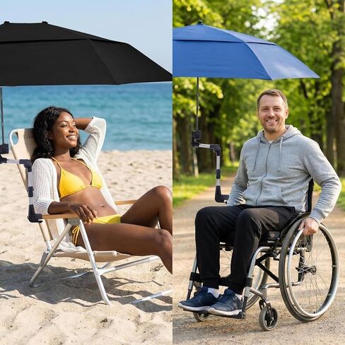 Stroller Umbrella Attachment,Umbrellas Connector Clip to Handlebar,Holder for Stroller,360 Degree Adjustable Universal Clamp for Golf Cart,Wheelchair, Beach Chair,Fishing, Beach Camping Gear in Kuwait