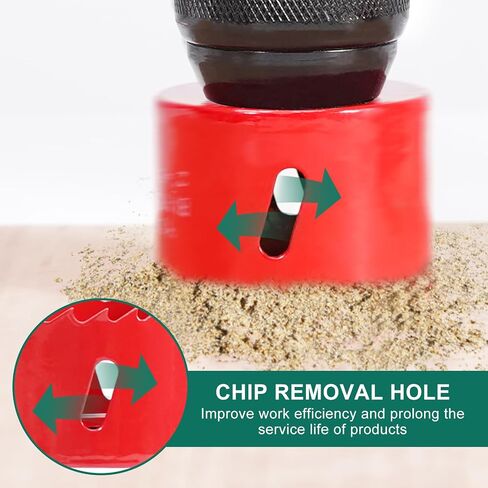 HYCHIKA 2 Inch/51mm Hole Saw,Bi-Metal Cutter Hole Max Cutting Depth 32mm with 1 Arbor Drill Bit for Wood Cutting Cornhole Plastic Drywall Boards Fiberboard in Kuwait