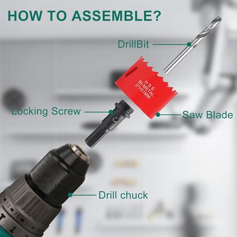 HYCHIKA 2 Inch/51mm Hole Saw,Bi-Metal Cutter Hole Max Cutting Depth 32mm with 1 Arbor Drill Bit for Wood Cutting Cornhole Plastic Drywall Boards Fiberboard in Kuwait