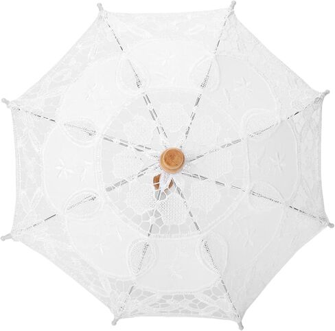 Hilitand Silk Lace Handmade Umbrella, Wedding Bride Photography Parasol with Solid Wood Handle for Wedding Decoration Photo Props in Kuwait