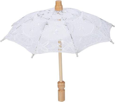 Hilitand Silk Lace Handmade Umbrella, Wedding Bride Photography Parasol with Solid Wood Handle for Wedding Decoration Photo Props in Kuwait
