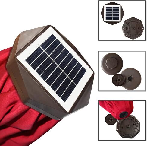 EliteShade 1 Set of 9ft Umbrella with Lights (Logo Red) & Hitch Mount Umbrella Holder in Kuwait