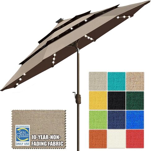 EliteShade 1 Set of 9ft 3-Tier Umbrella with Lights (Mushroom) & Hitch Mount Umbrella Holder in Kuwait