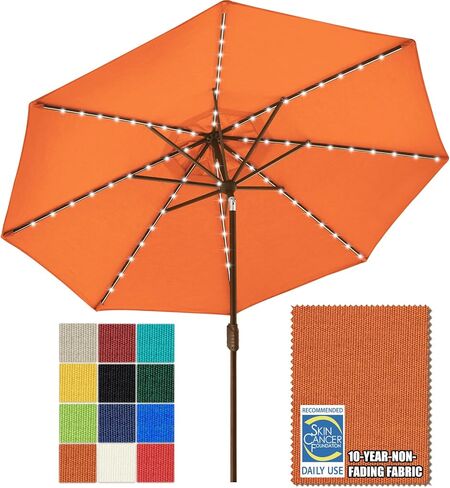 EliteShade 1 Set of 9ft Umbrella with Lights (Rust) & Hitch Mount Umbrella Holder in Kuwait