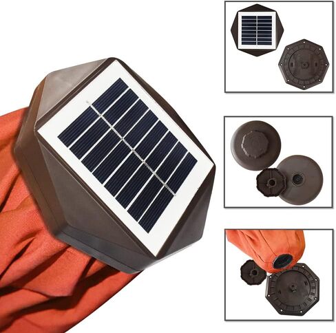 EliteShade 1 Set of 9ft Umbrella with Lights (Rust) & Hitch Mount Umbrella Holder in Kuwait