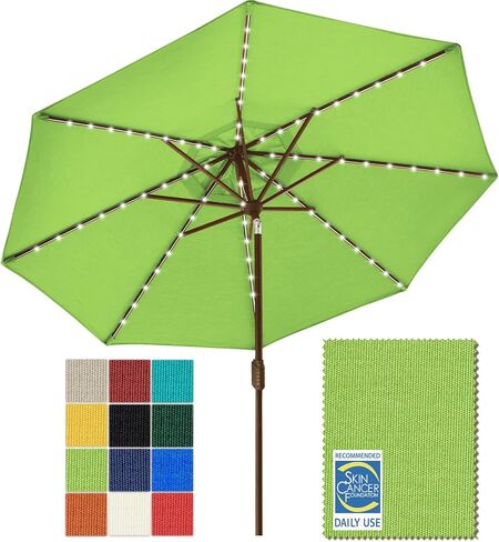 EliteShade 1 Set of 9ft Umbrella with Lights (Macaw Green) & Hitch Mount Umbrella Holder in Kuwait