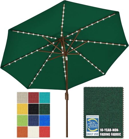 EliteShade 1 Set of 9ft Umbrella with Lights (Forest Green) & Hitch Mount Umbrella Holder in Kuwait