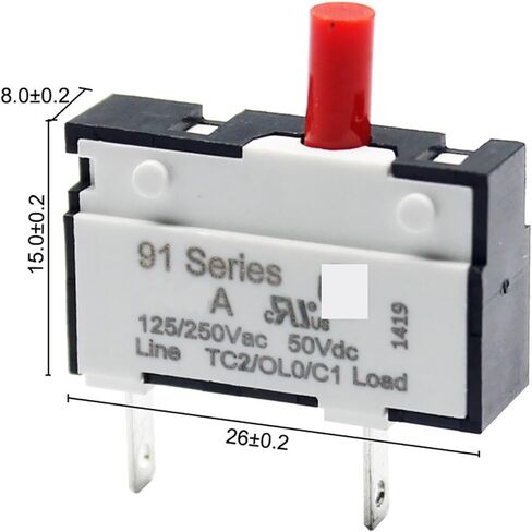 1pc 2.75A Circuit breakermanual Reset Thermal Overload Protector in Kuwait