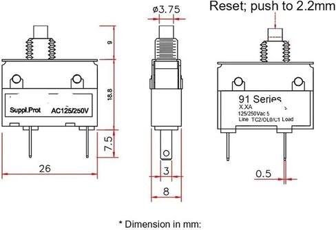 2PCS 91series 10A Miniature Circuit Breaker Overload Protector Switch in Kuwait